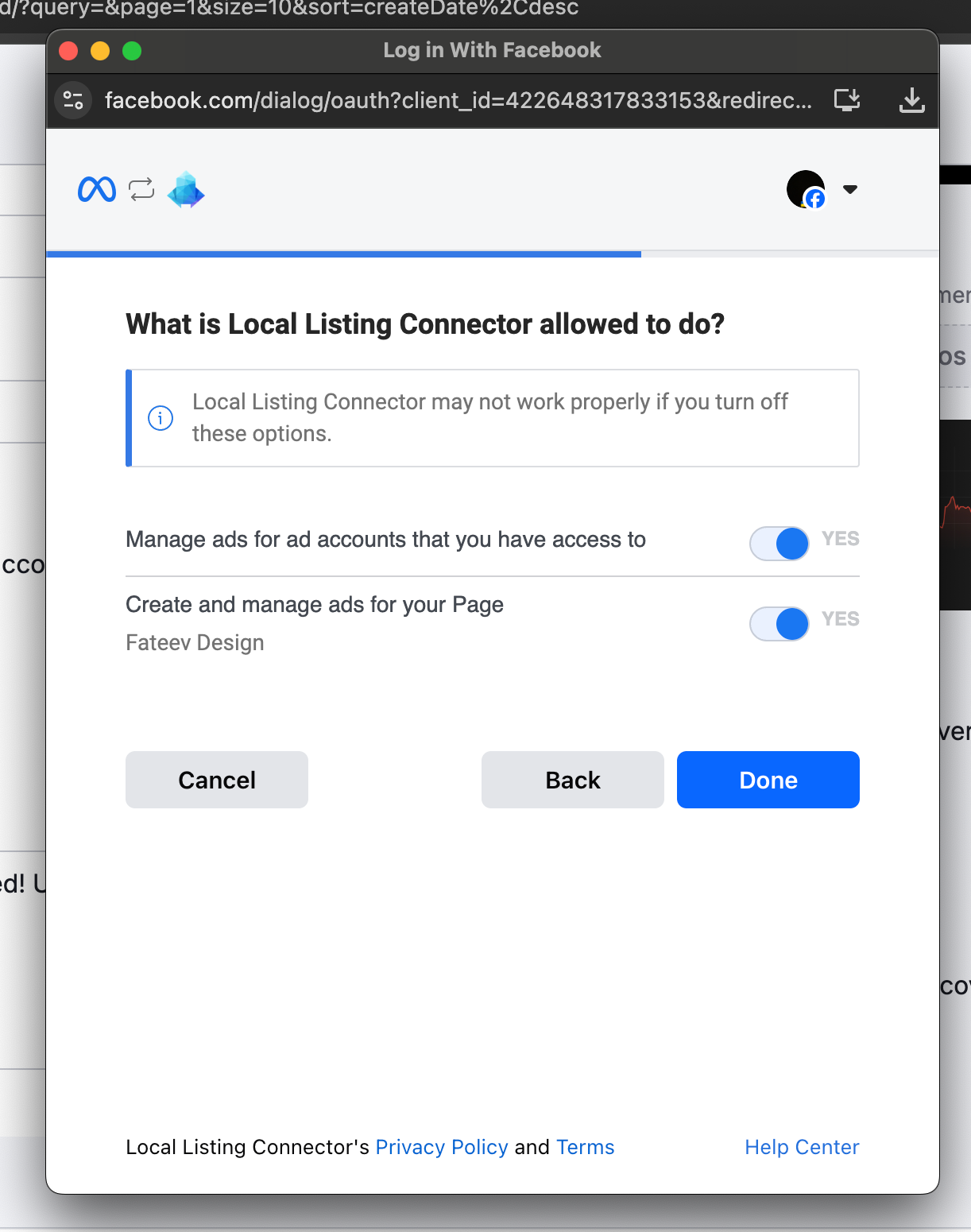 Connecting Facebook and Google Business Profile to Semrush Local image 10